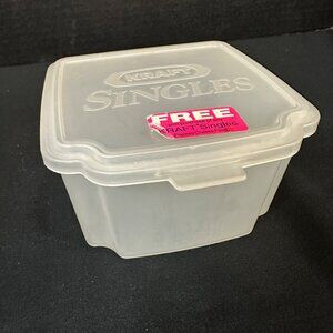 Vintage Kraft Cheese Singles Plastic Storage Container Hinged Reusable Farmhouse